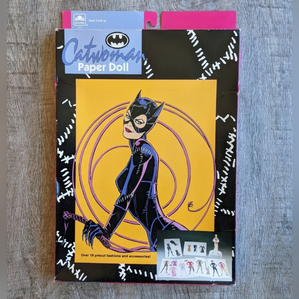 Vintage Catwoman Batman Returns 1992 Paper Doll Set Tim Burton